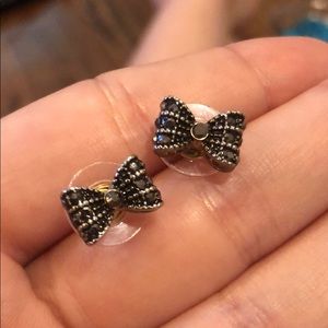 Betsey Johnson Bow Rhinestone Stud Earrings